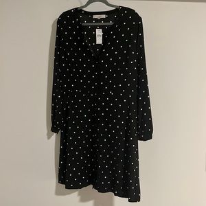 NWT Loft Black Polka Dot Dress